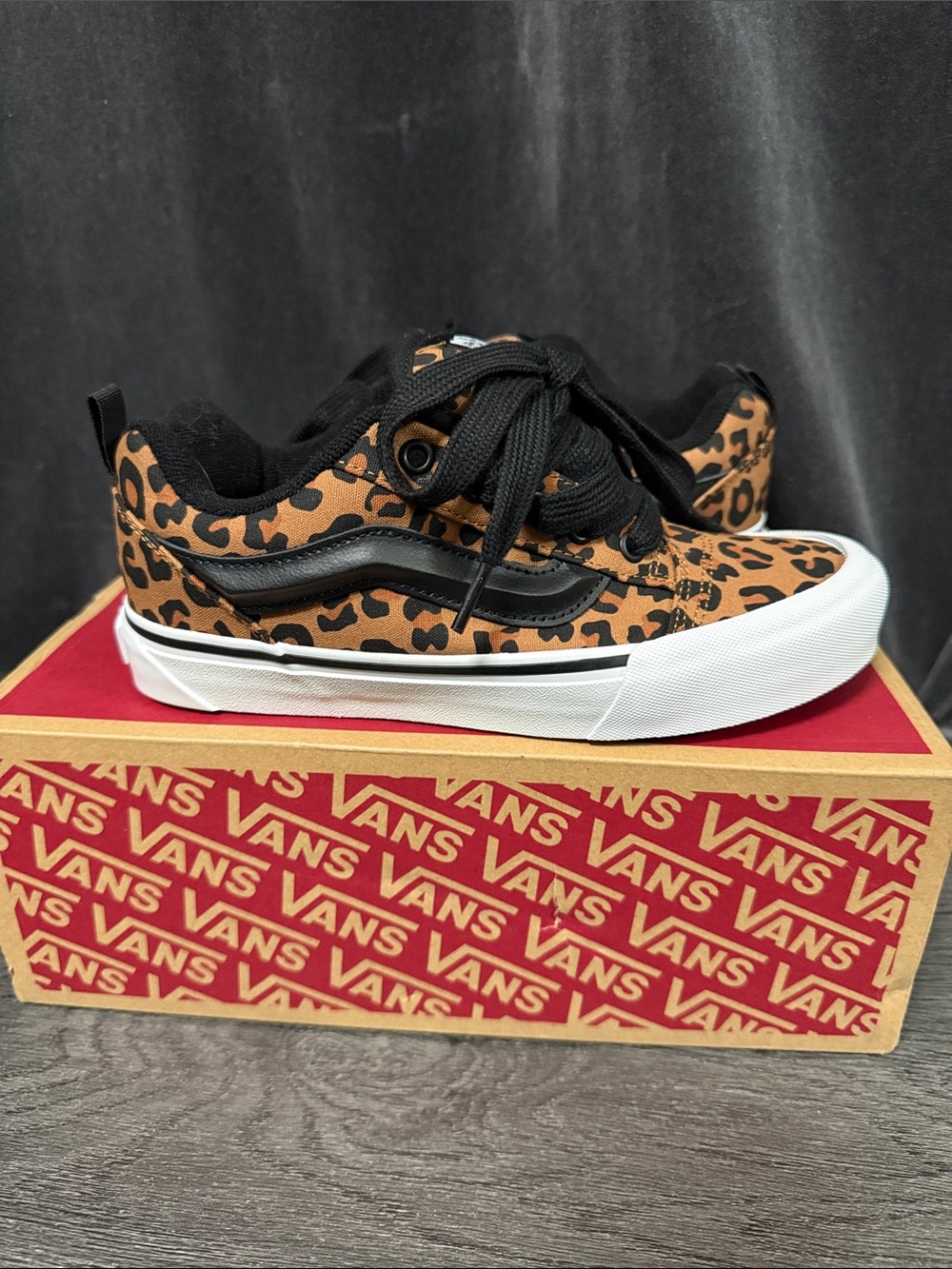 Vans Kids Leopard Print Old Skool Sneakers - Brown/Black